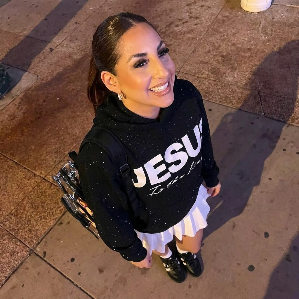 Rhinestone "Jesus is the Light" Hoodie