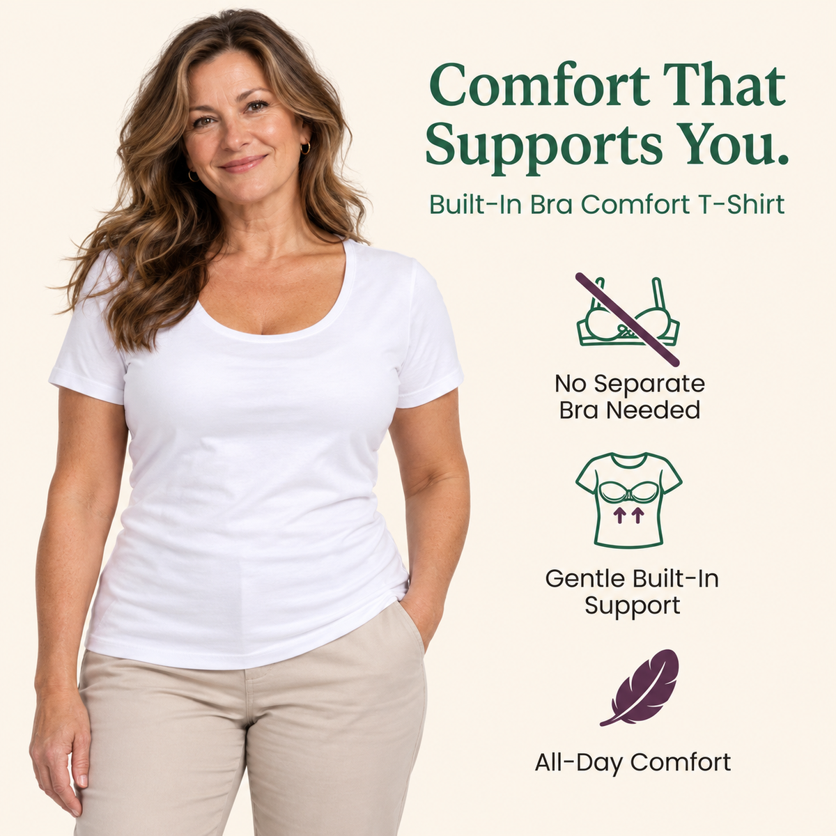 Built-In Bra Comfort T-Shirt