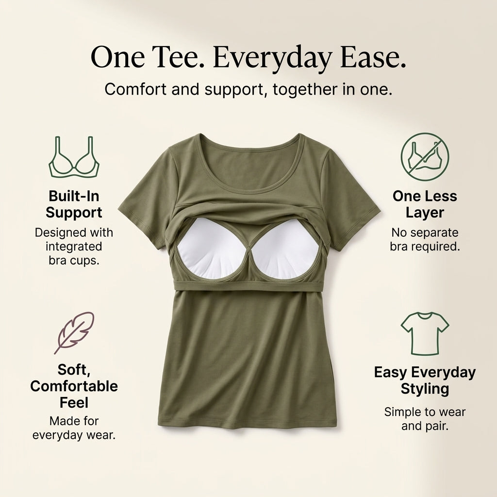 Built-In Bra Comfort T-Shirt