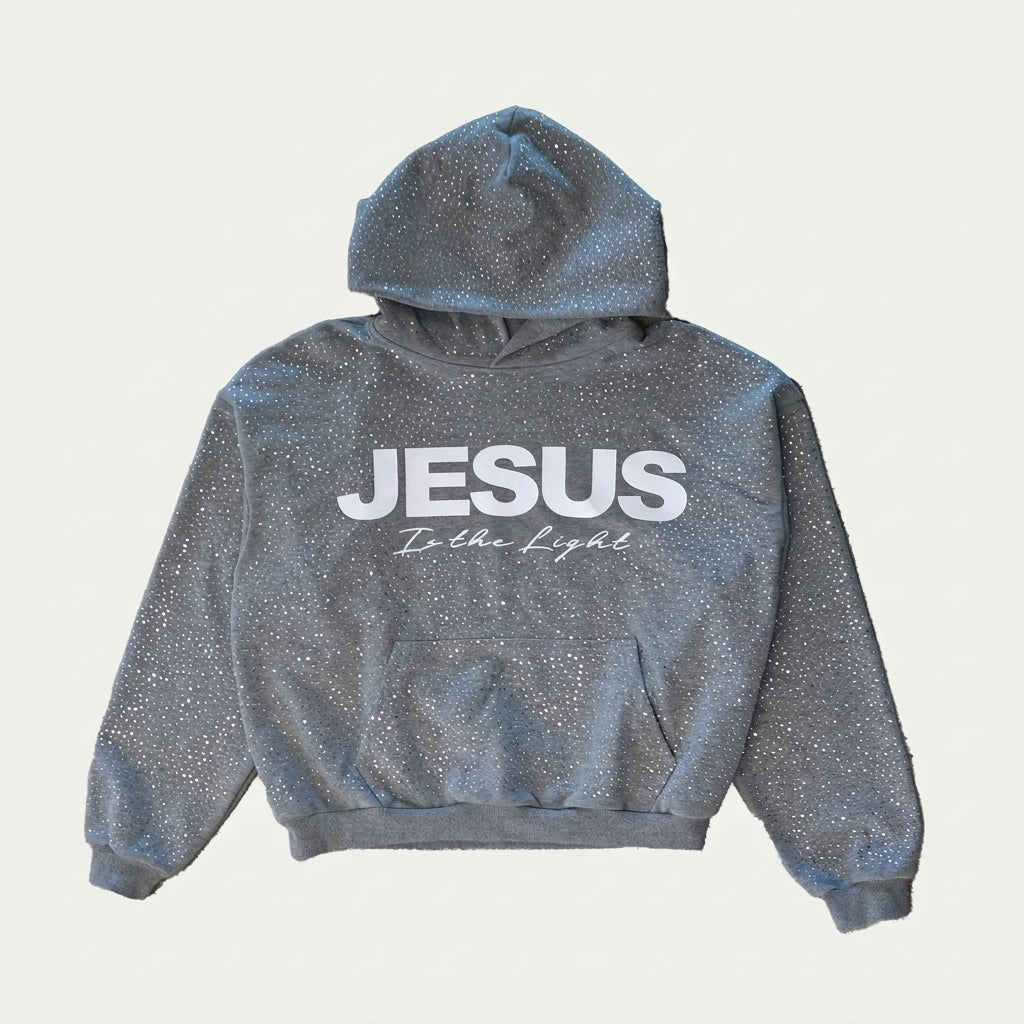 Rhinestone "Jesus is the Light" Hoodie