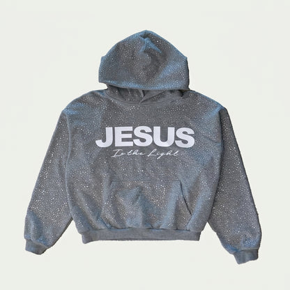 Rhinestone "Jesus is the Light" Hoodie