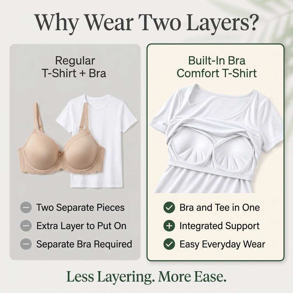 Built-In Bra Comfort T-Shirt