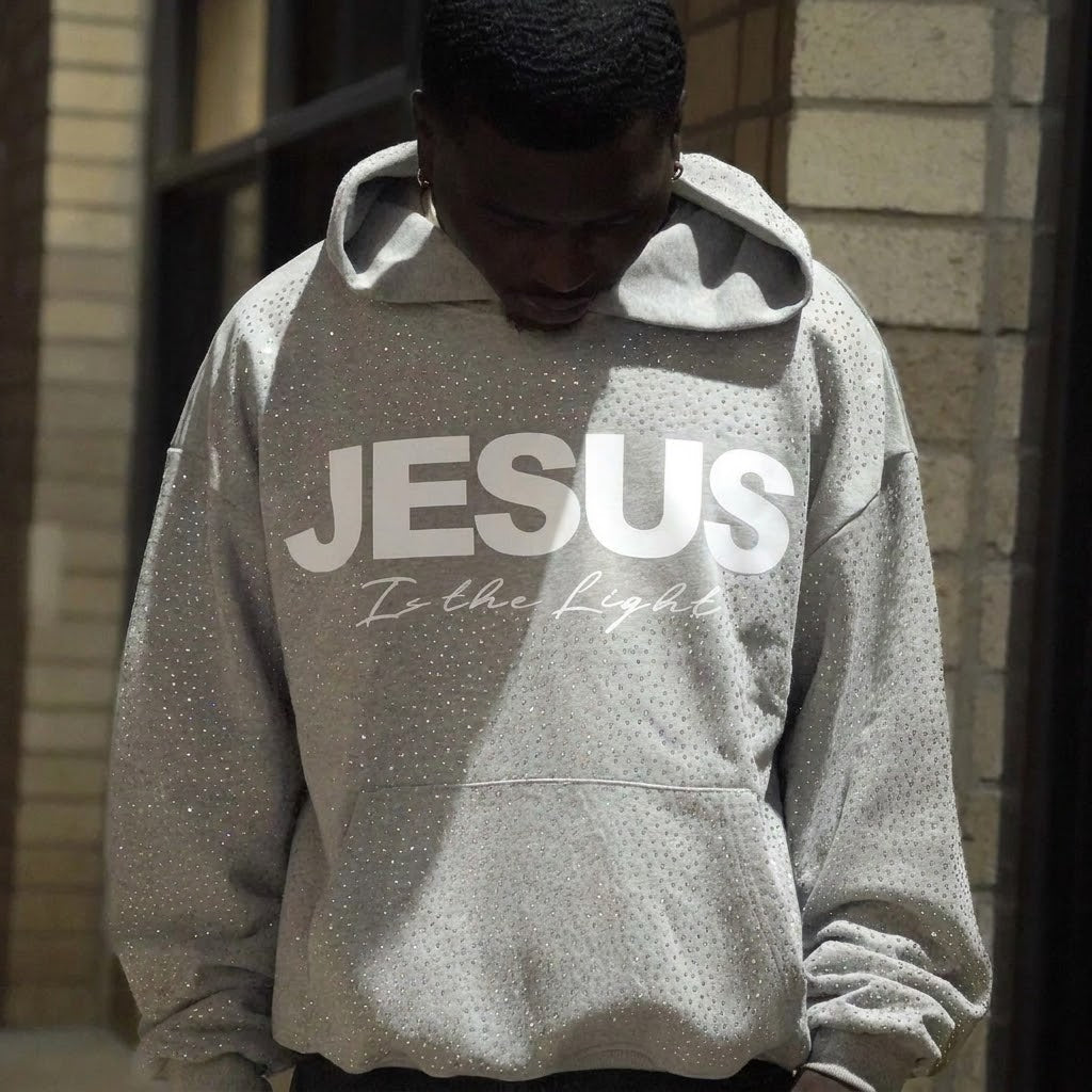 Rhinestone "Jesus is the Light" Hoodie