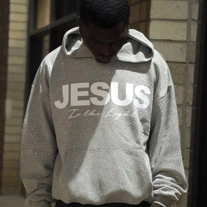Rhinestone "Jesus is the Light" Hoodie