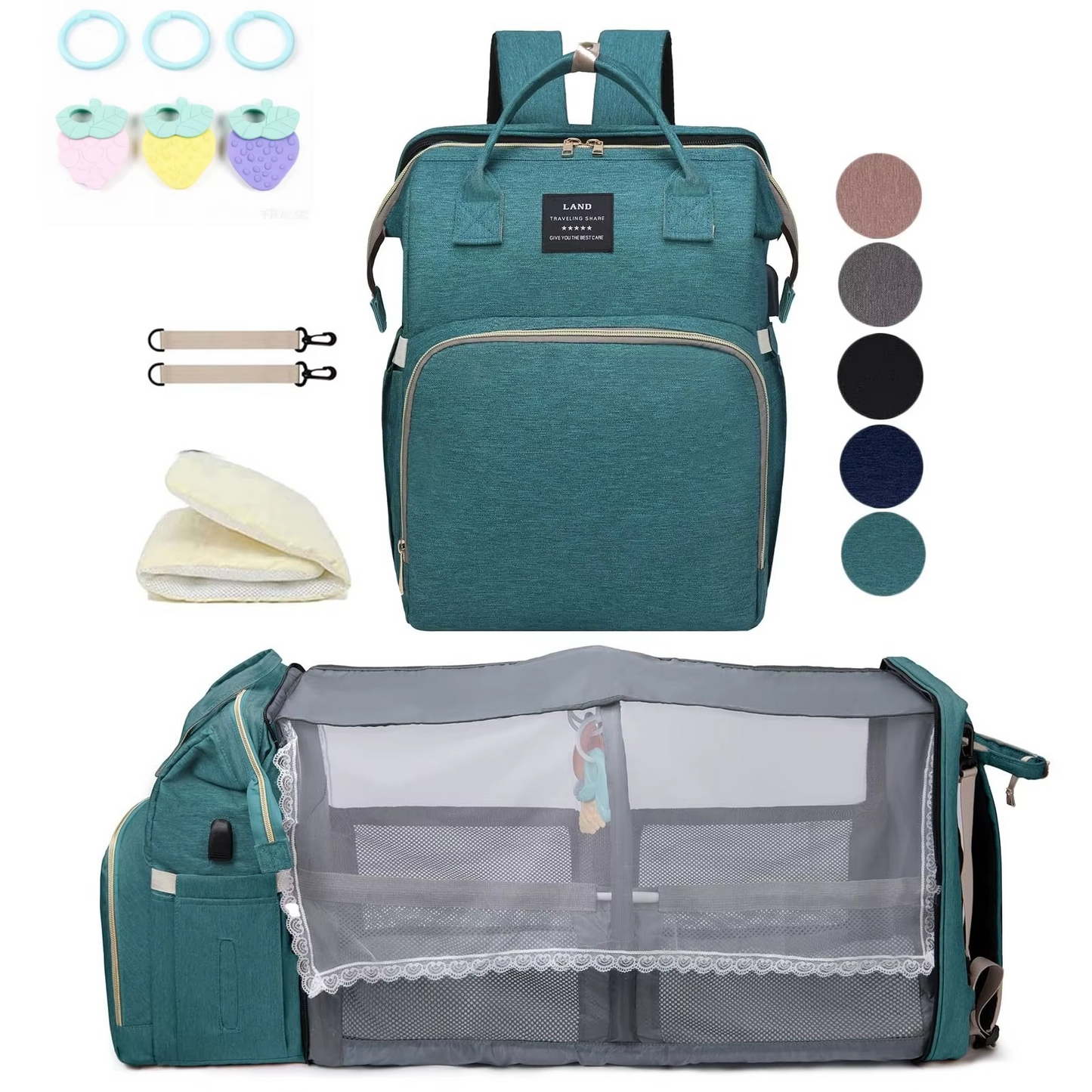 SnapNest™ 3-in-1 Diaper Changing Bag
