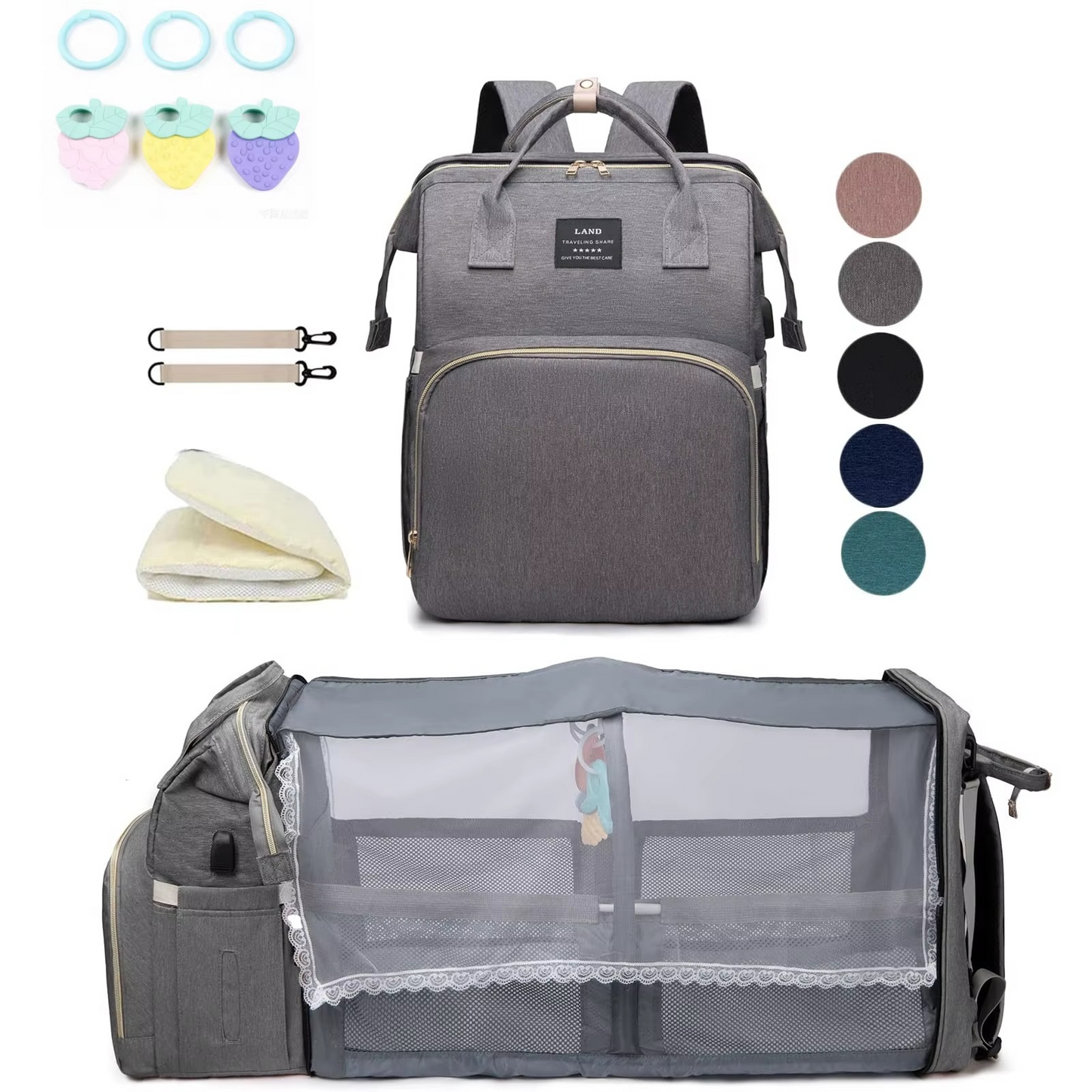 SnapNest™ 3-in-1 Diaper Changing Bag
