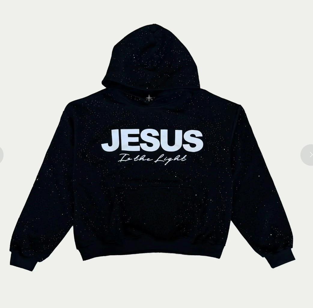 Rhinestone "Jesus is the Light" Hoodie