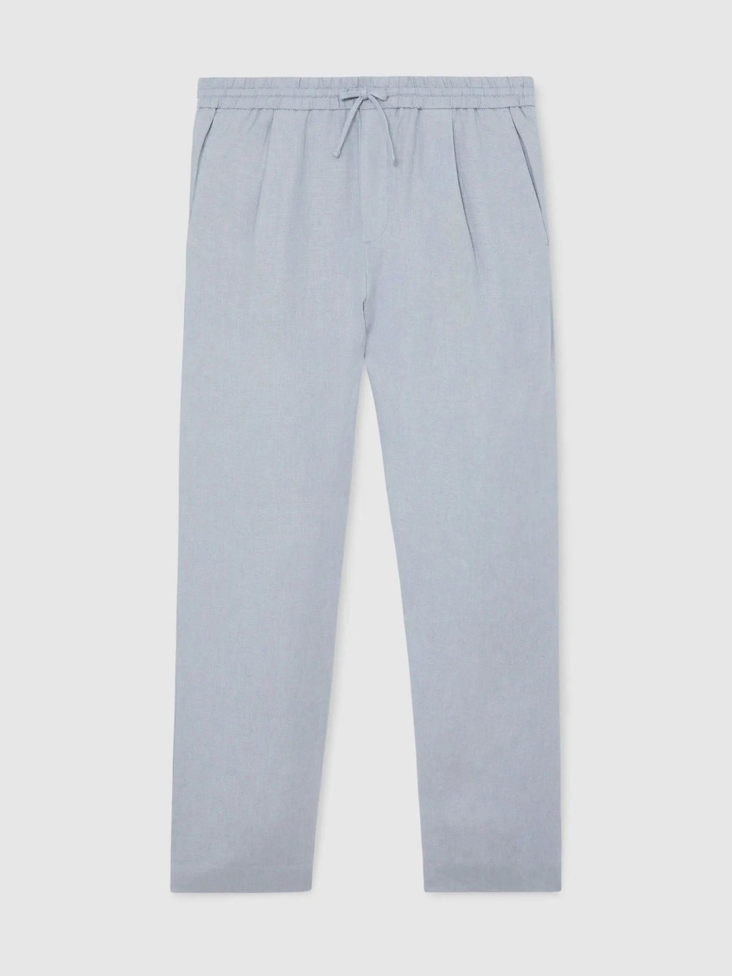 100% Linen Relaxed-Fit Drawstring Trousers