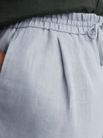 100% Linen Relaxed-Fit Drawstring Trousers