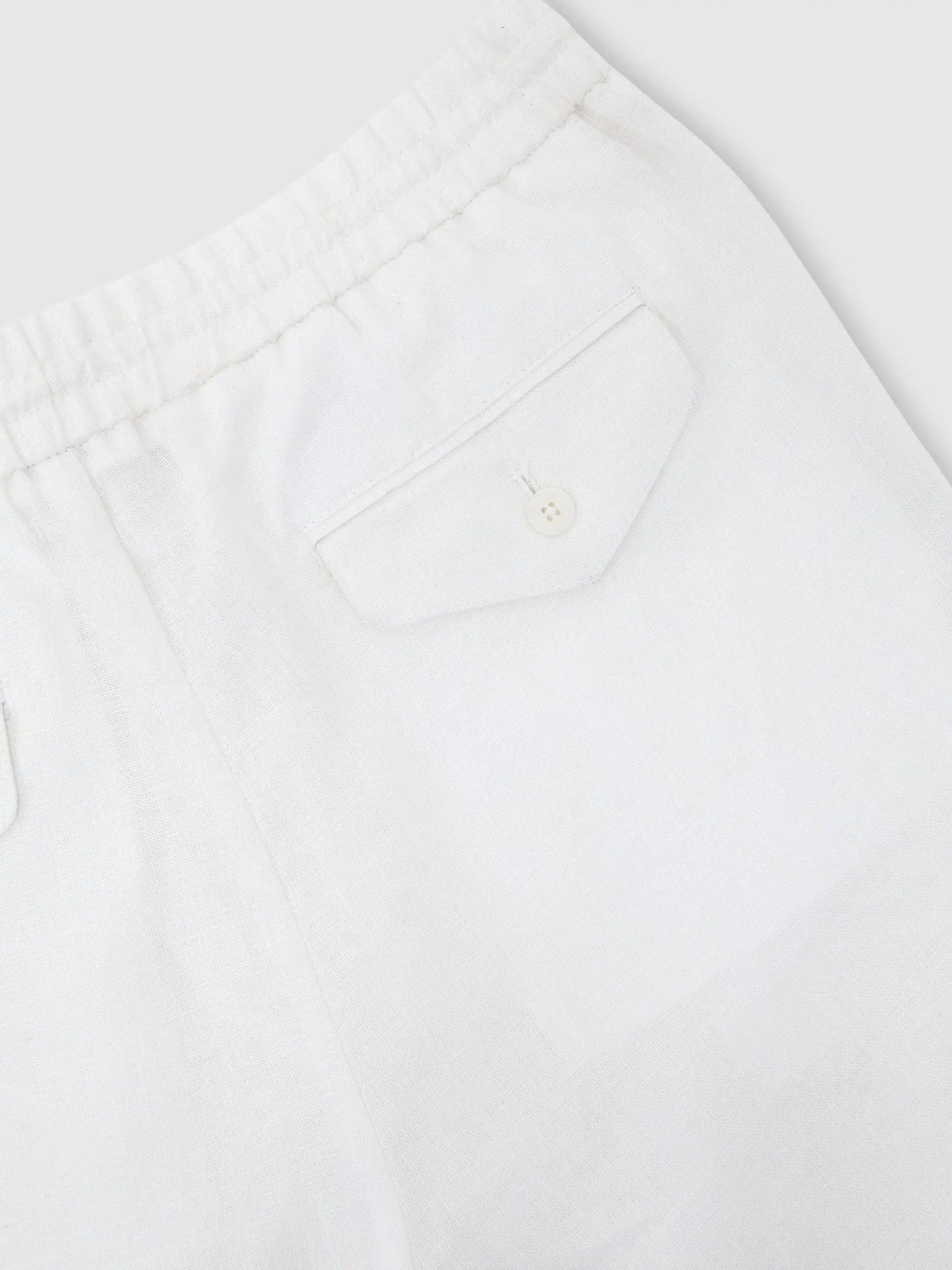 100% Linen Relaxed-Fit Drawstring Trousers