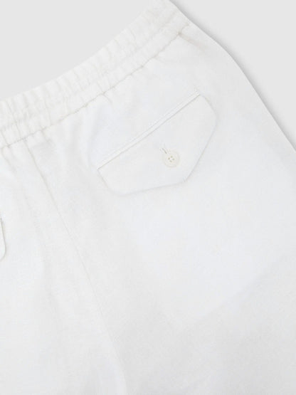 100% Linen Relaxed-Fit Drawstring Trousers