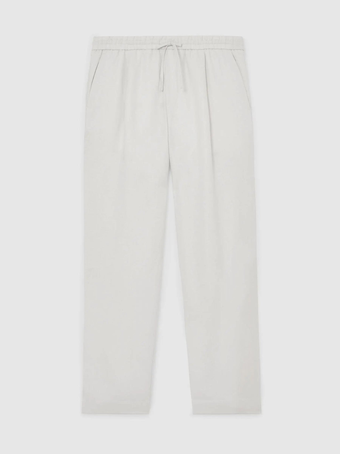 100% Linen Relaxed-Fit Drawstring Trousers