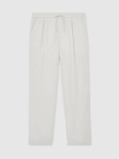 100% Linen Relaxed-Fit Drawstring Trousers