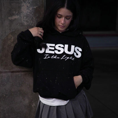 Rhinestone "Jesus is the Light" Hoodie