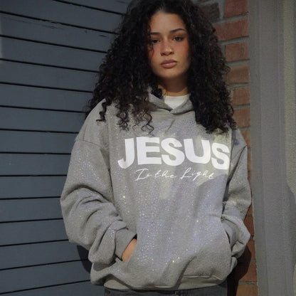 Rhinestone "Jesus is the Light" Hoodie